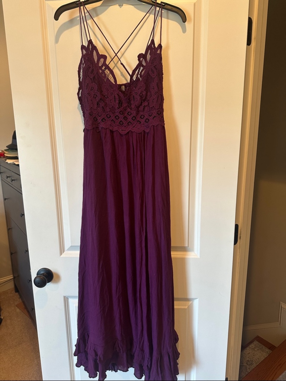 Women's Free People Adela Purple Lace Maxi Sundress
